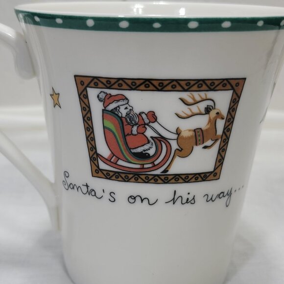 6 Mikasa Ultima Christmas Wish Coffee Cup Mug Tea Santa On Way Special Times Lot - Picture 5 of 11